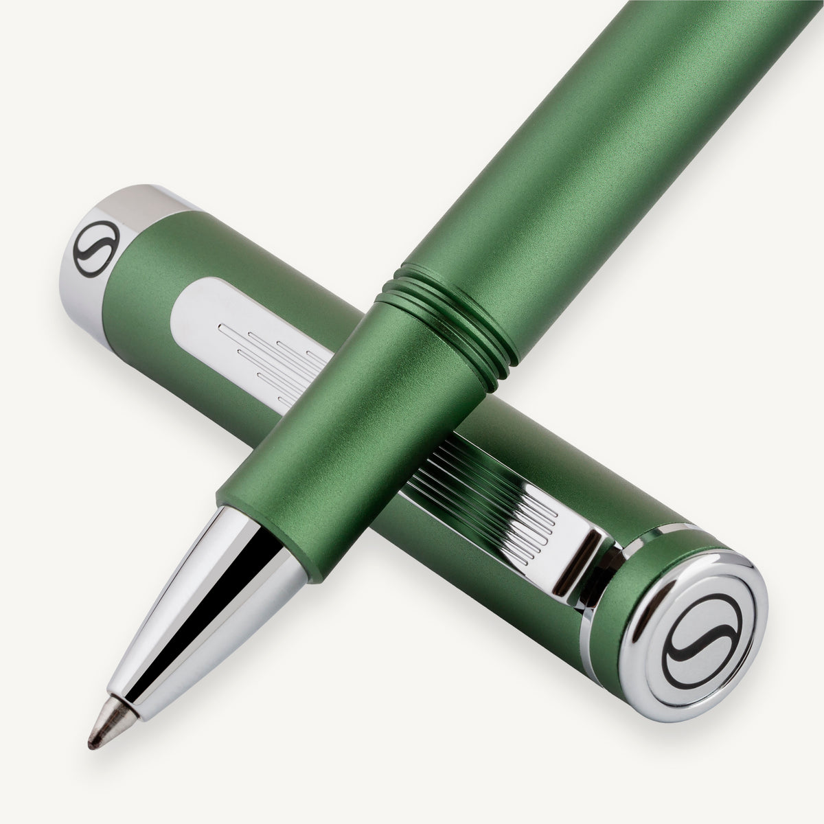 Scriveiner Pocket Pen Mattgrüner Rollerball-Stift