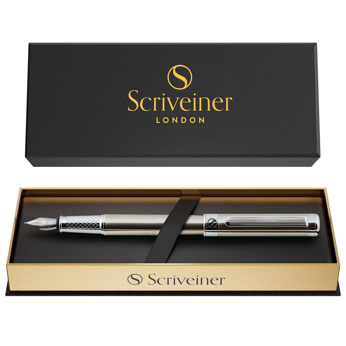 Scriveiner Classic Stainless Steel Fountain Pen - Fine Nib