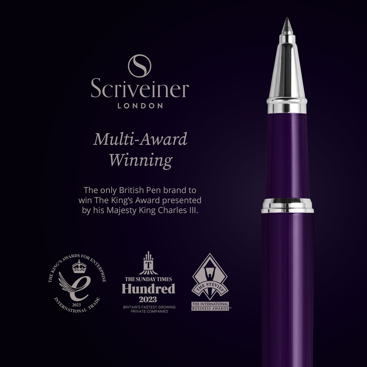 Scriveiner Classic Aubergine Rollerball Pen