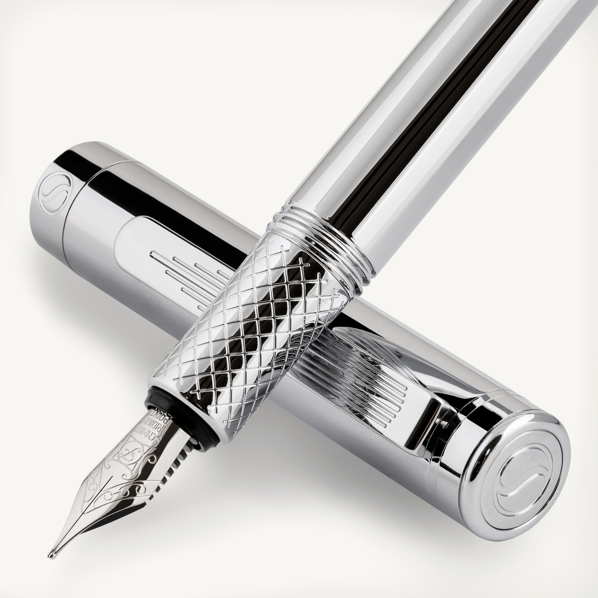 Scriveiner Pocket Pen Silver Chrome Fountain Pen - Fine Nib