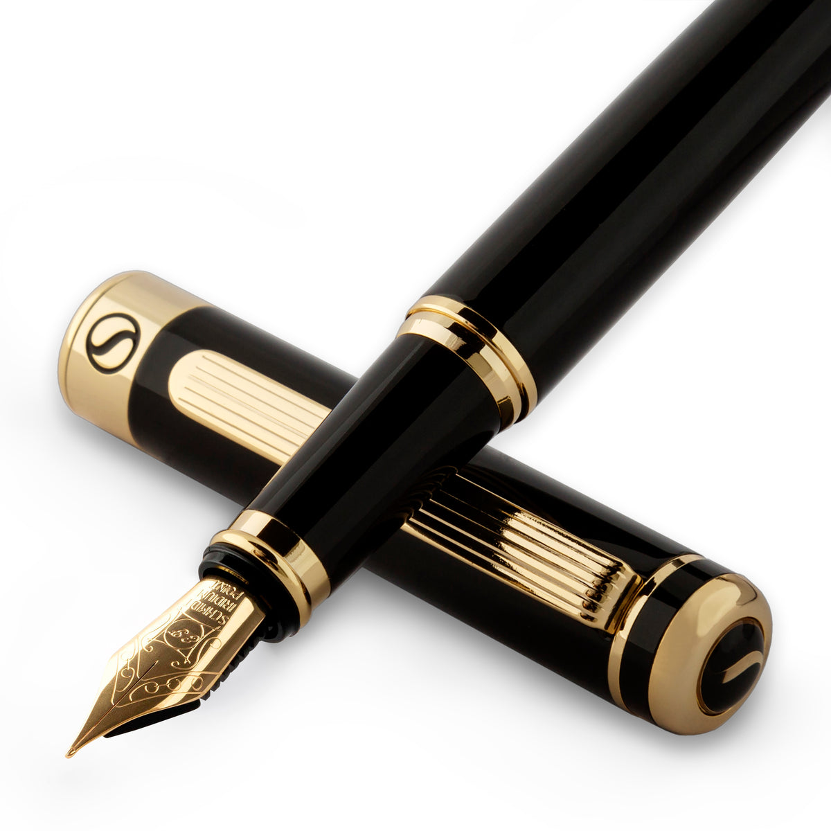 Scriveiner Classic Black Lacquer Fountain Pen - Extra Fine Nib