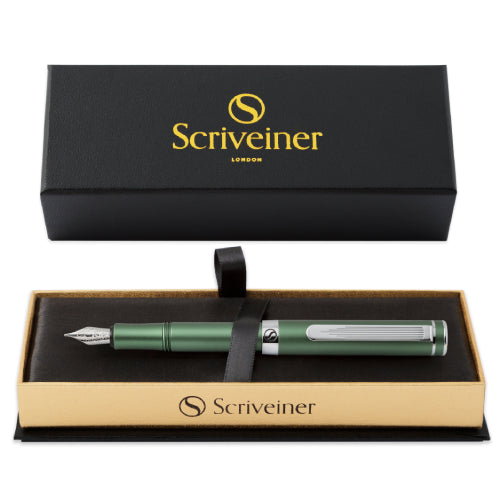 Scriveiner Pocket Pen Matt Green Fountain Pen - Fine Nib
