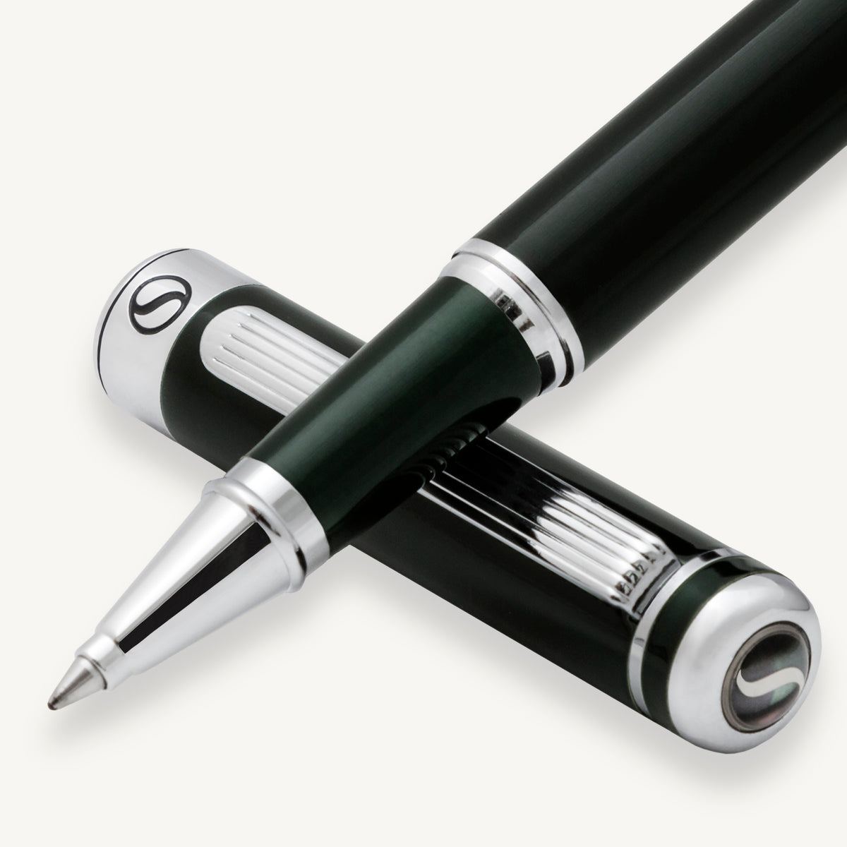 Scriveiner Classic Black Green Rollerball Pen