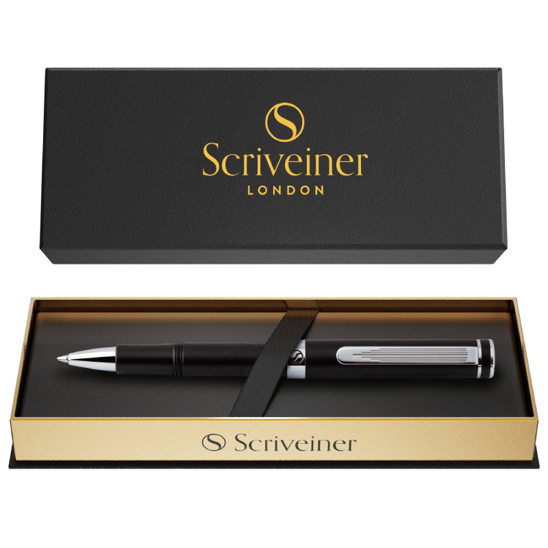 Scriveiner Pocket Pen Black Chrome Rollerball Pen