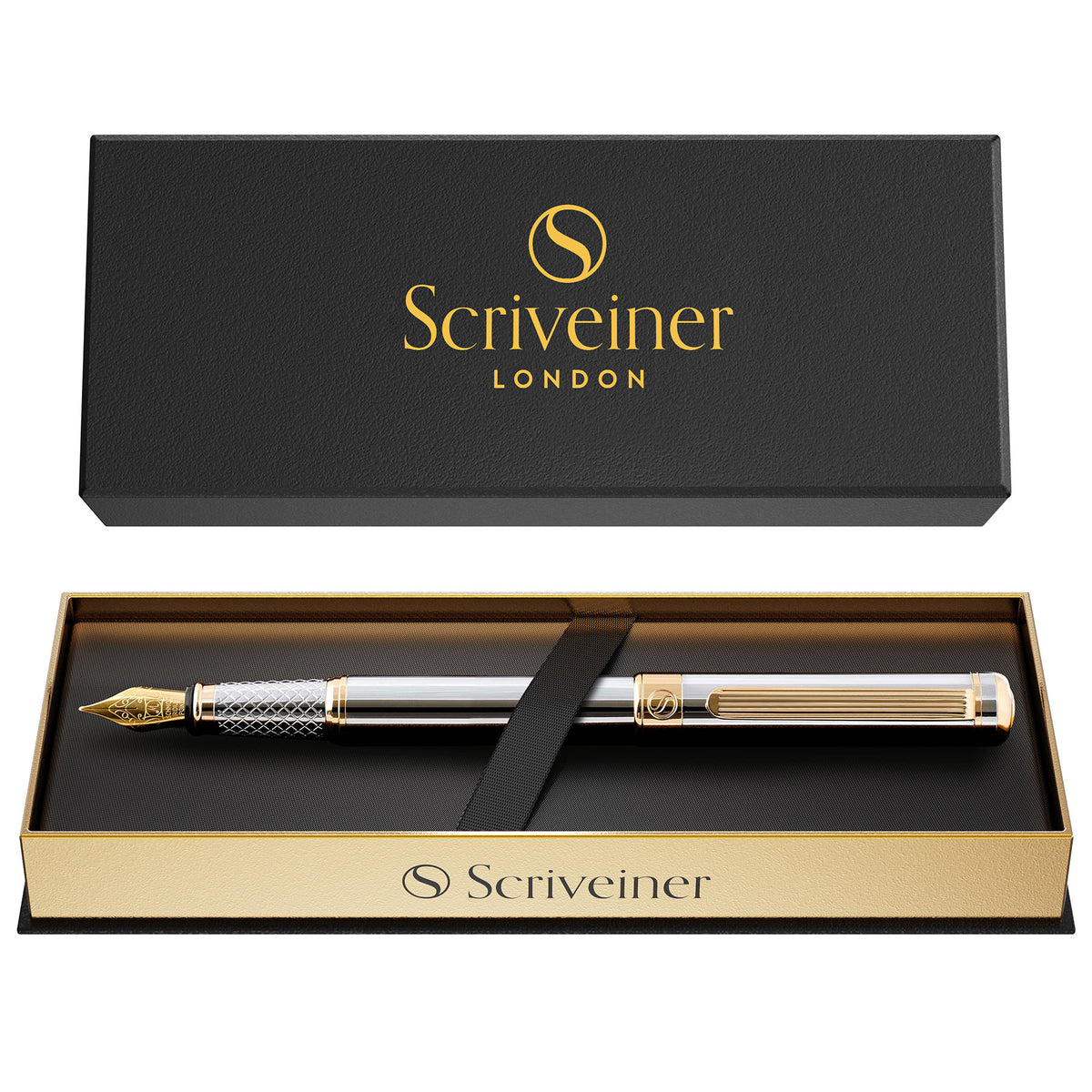 Penna stilografica Scriveiner Classic Cromo Argento - Punta fine