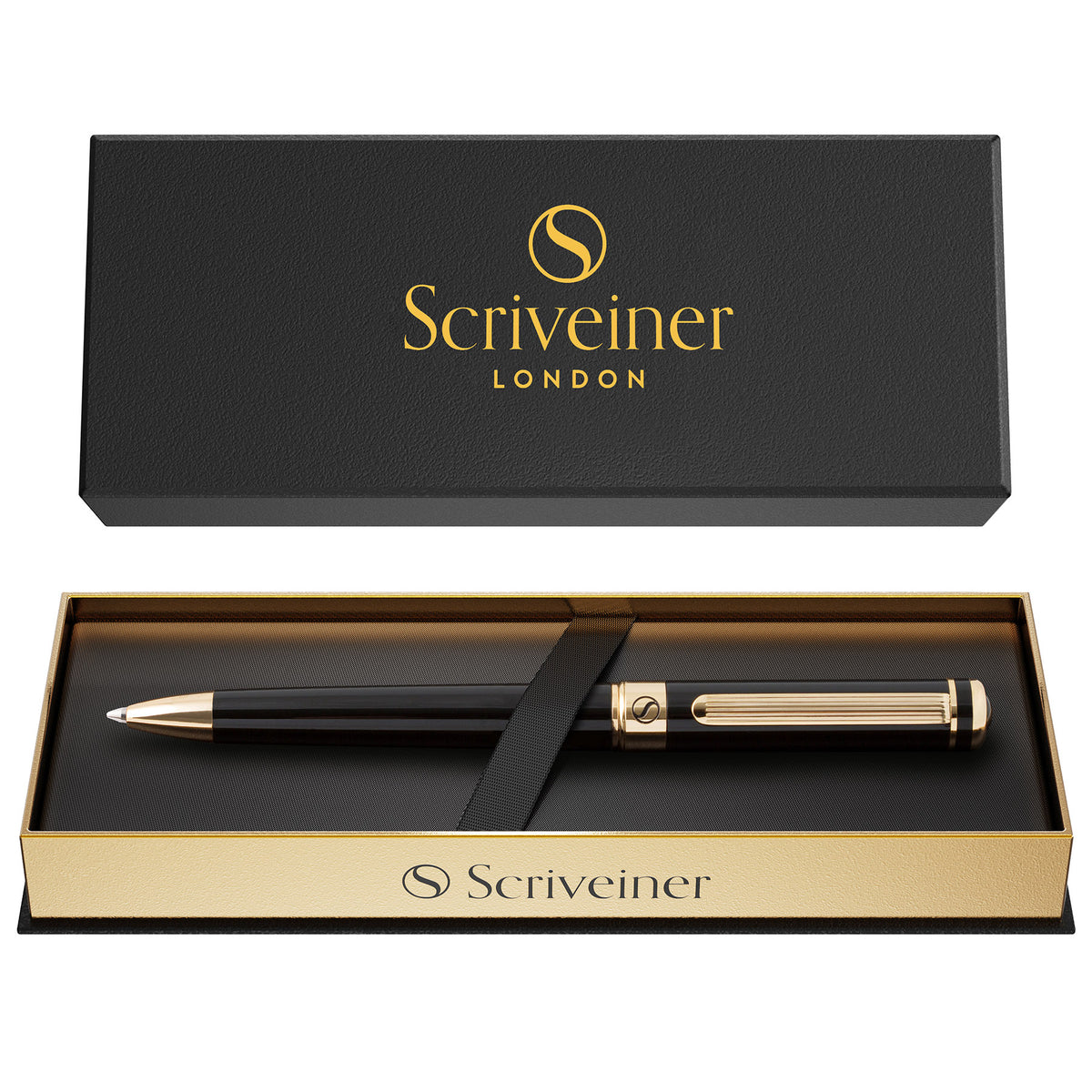 Scriveiner Classic Black Lacquer Ballpoint Pen