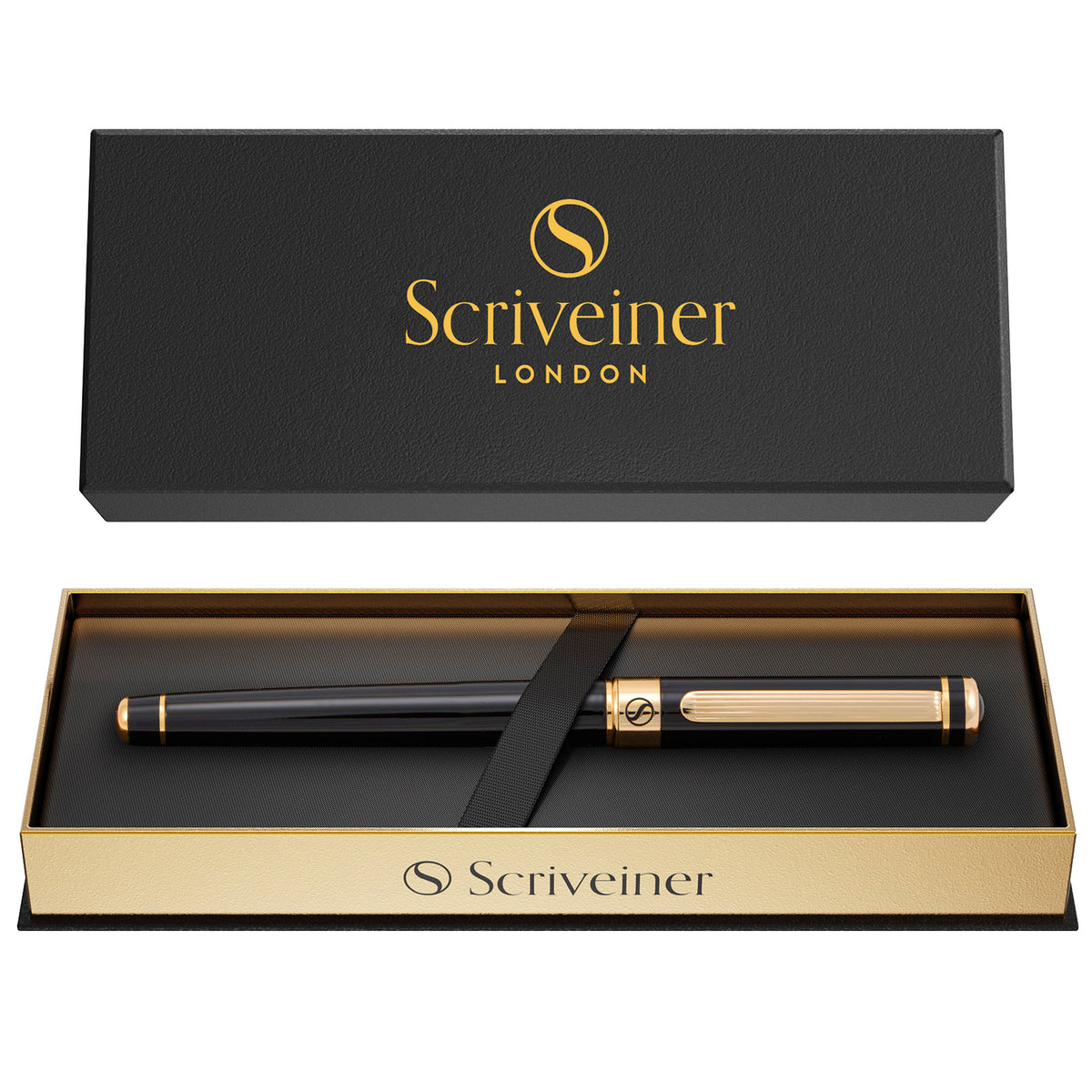 Scriveiner Classic Black Lacquer Rollerball Pen